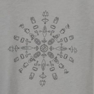 Columbia Camping Graphic Short Sleeve Jewel Neckline Cotton Tee Gray Medium